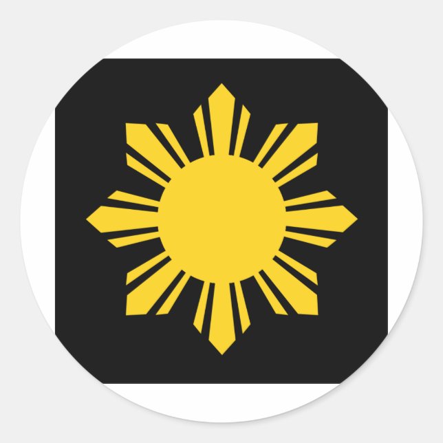 Philippine Sun Runder Aufkleber (Vorderseite)