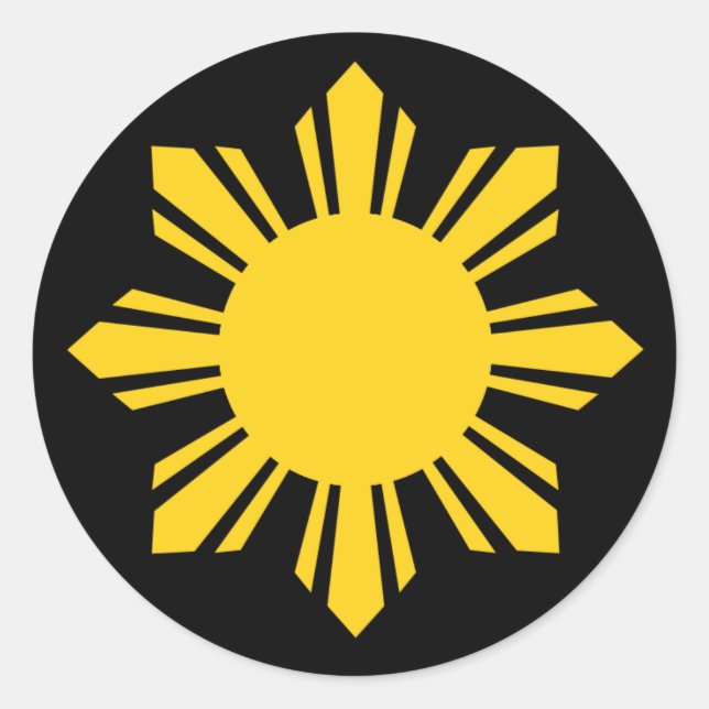 Philippine Sun Runder Aufkleber (Vorderseite)