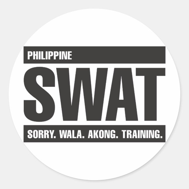 Philippine SWAT - Tagalog - Schwarz Runder Aufkleber (Vorderseite)