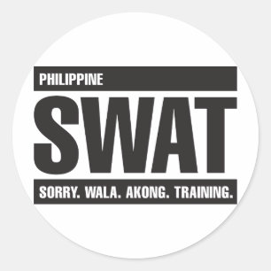 Philippine SWAT - Tagalog - Schwarz Runder Aufkleber