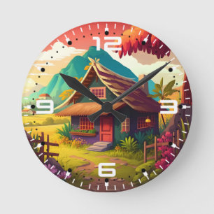 Philippine Traditional House-36543 Runde Wanduhr