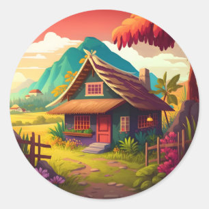 Philippine Traditional House-36543 Runder Aufkleber