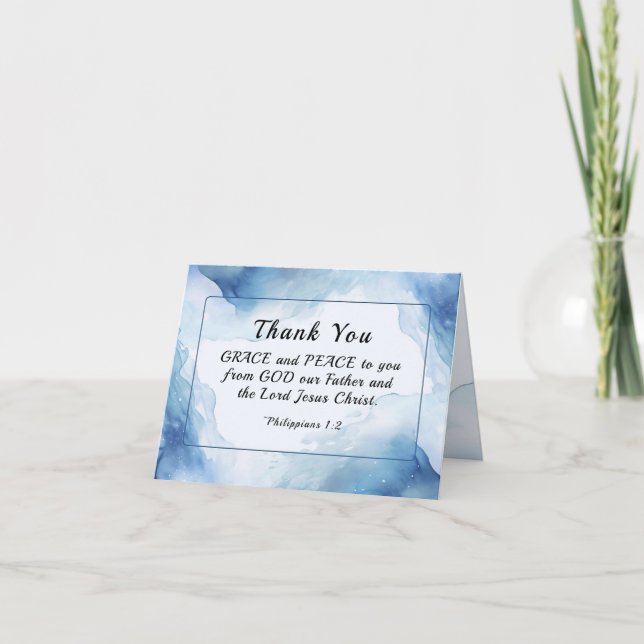 Philippinen 1:2-3 Gnade und Frieden für euch Bibel Dankeskarte (Vorderseite)