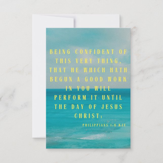 Philippinen 1:6 KJV Bibelschrift Pic Gruß Karte (Vorderseite)