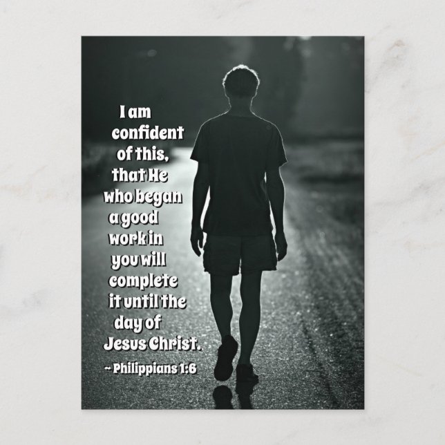 Philippinen 1:6 Wer ein gutes Werk begonnen hat Bi Postkarte (Vorderseite)