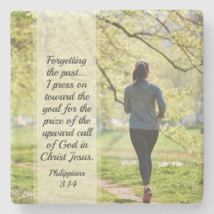 Philippinen 3:13-14 Vergessen Sie die Vergangenhei Steinuntersetzer