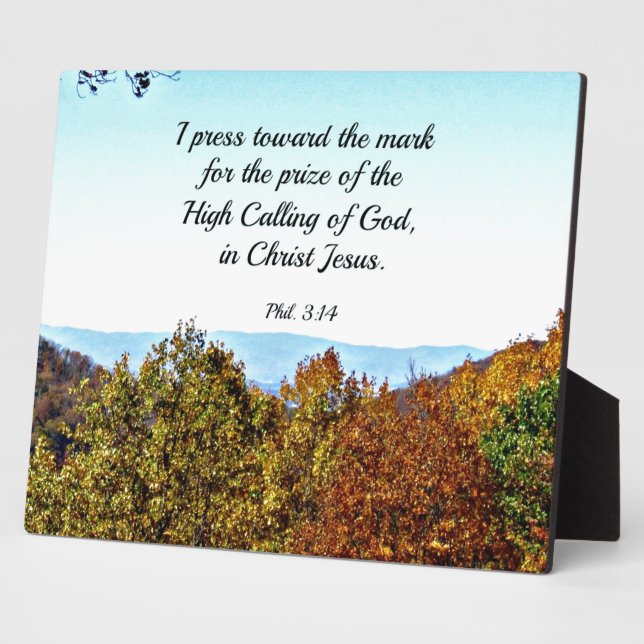 Philippinen 3:14 Ich drücke gegen die Marke... Fotoplatte (Seite)