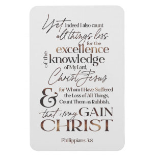 Philippinen 3:8 Schrift Bronze-Typografie Magnet