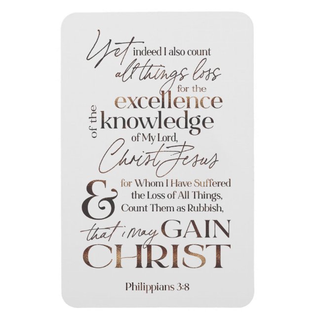 Philippinen 3:8 Schrift Bronze-Typografie Magnet (Vertikal)