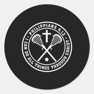 Philippinen 413 Christliches Lacrosse Cross Jesus Runder Aufkleber