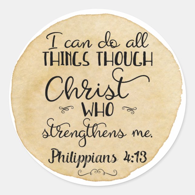 Philippinen 4:13 Bibel Christlich Stickers Gold (Vorderseite)