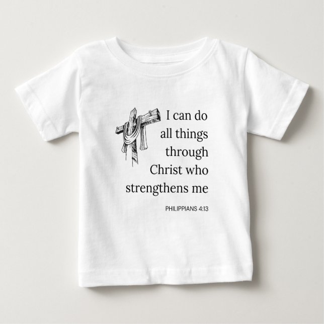 Philippinen 4:13 Bibelschrift KJV Zitat Baby T-shirt (Vorderseite)