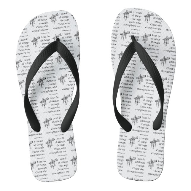 Philippinen 4:13 Bibelschrift KJV Zitat Unisex Flip Flops (Fußbett)