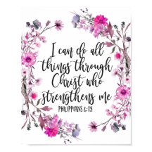 Philippinen 4:13 Bibelschrift Rosa und Lila