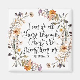 Philippinen 4:13 Bibelschrift Verse Floral Boho Magnet