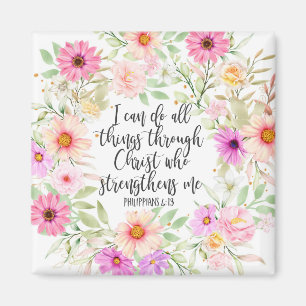 Philippinen 4:13 Bibelschrift Verse Floral Magnet