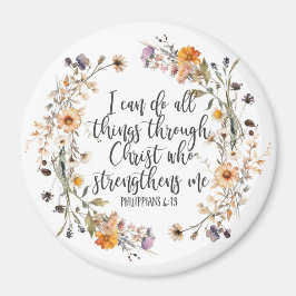 Philippinen 4:13 Bibelschrift Verse Floral Magnet