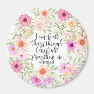 Philippinen 4:13 Bibelschrift Verse Floral Magnet