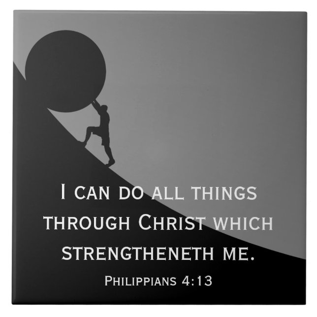 Philippinen 4:13 Bibelverse Christlich Fliese (Vorderseite)