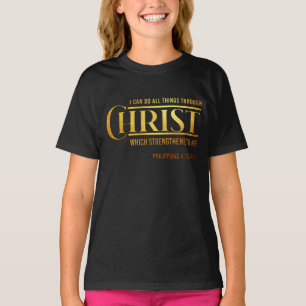 Philippinen 4:13 Bibelverse KJV Quote Girl's T-Shirt