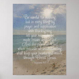 Philippinen 4:13 Bible Verse Beach Christlich Art Poster