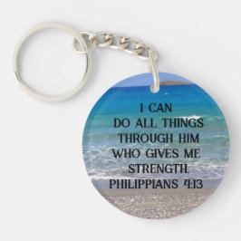 Philippinen 4:13 Custom Bible Verse on a Beach Schlüsselanhänger