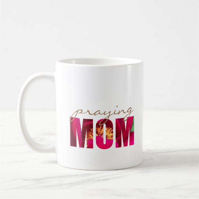 Philippinen 4:13 Gebet Mama Custom Pink Floral Kaffeetasse (Links)