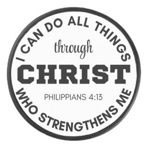 Philippinen 4:13 Ich kann alles tun, was Schrift Eishockey Puck
