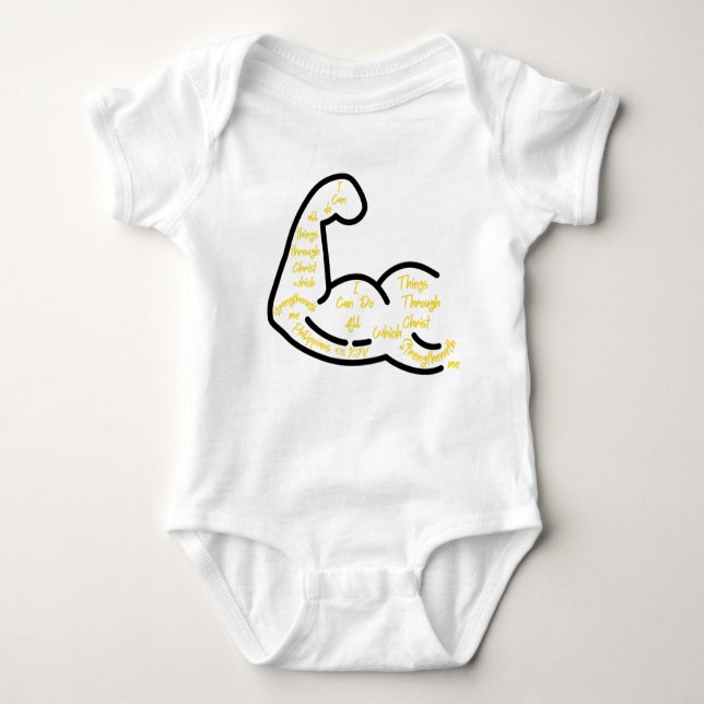 Philippinen 4:13 KJV Bibelverse Baby Strampler (Vorderseite)