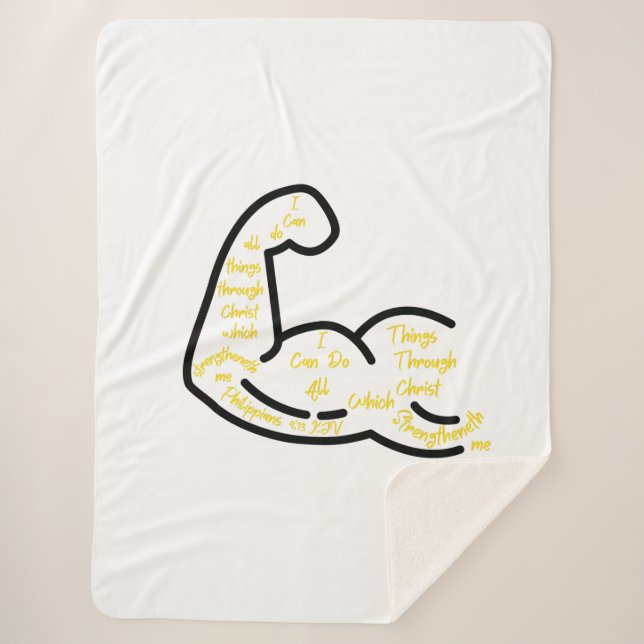 Philippinen 4:13 KJV Bibelverse Sherpadecke (Vorderseite)