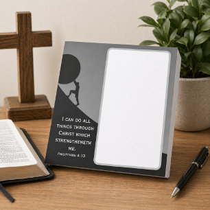 Philippinen 4:13 KJV Bible Verse Riesenstein Notizblock