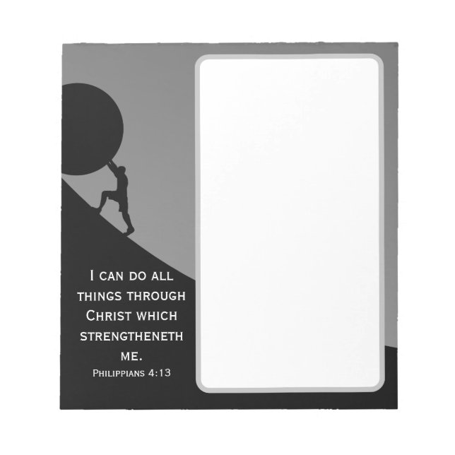 Philippinen 4:13 KJV Bible Verse Riesenstein Notizblock (Vorderseite)