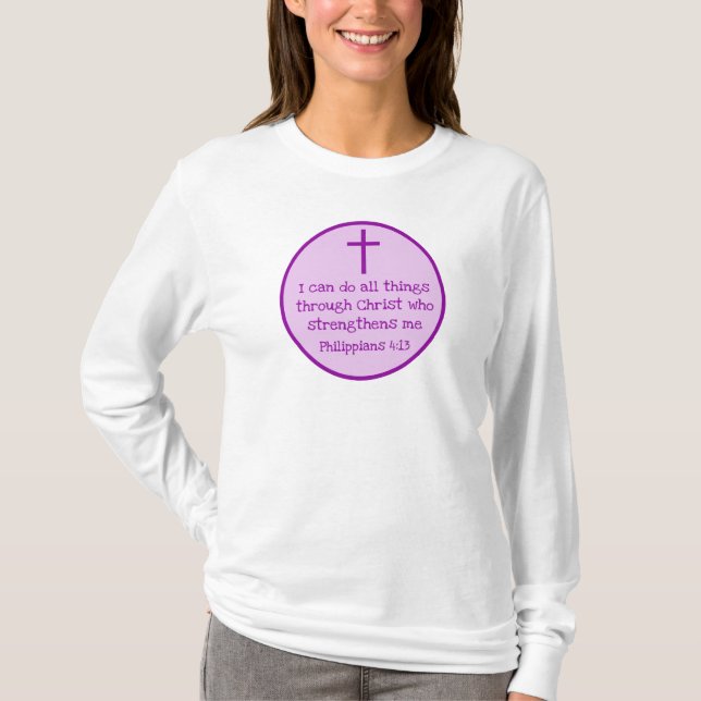 Philippinen 4:13 Kreuz Christlich Inspirierend Lil T-Shirt (Vorderseite)