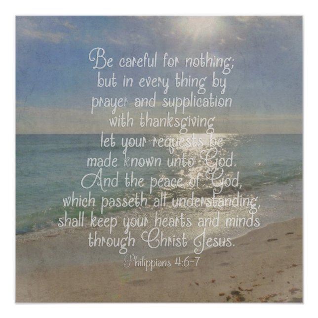 Philippinen 4:13 Peace Bible Verse Beach Christlic Poster (Vorderseite)