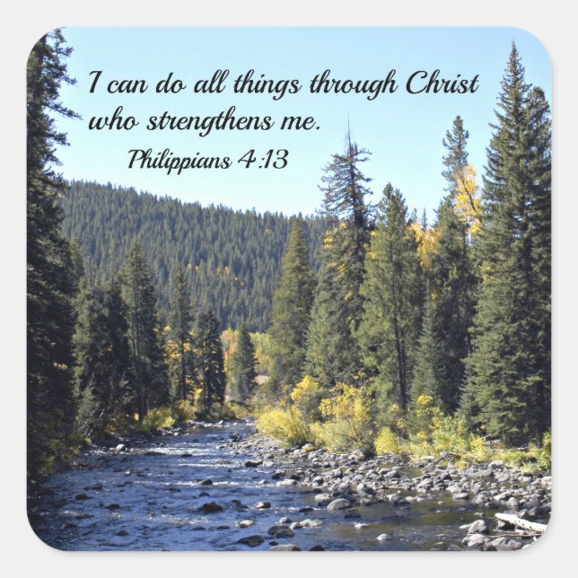 Philippinen 4:13 quadratischer aufkleber (Vorderseite)