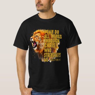Philippinen 4:13 Religiöse Löwen stärken T-Shirt