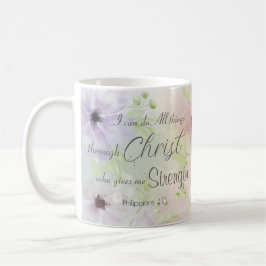Philippinen 4:13 Religious Bible Verse Floral Kaffeetasse