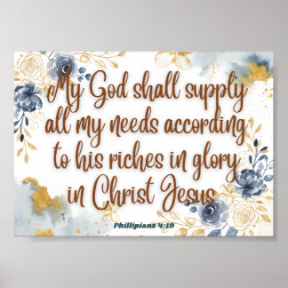 Philippinen 4:19-Wertpapier-Plakat Poster