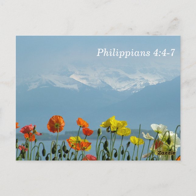 Philippinen 4:4-7 Sei nicht ängstlich Postkarte (Rückseite)
