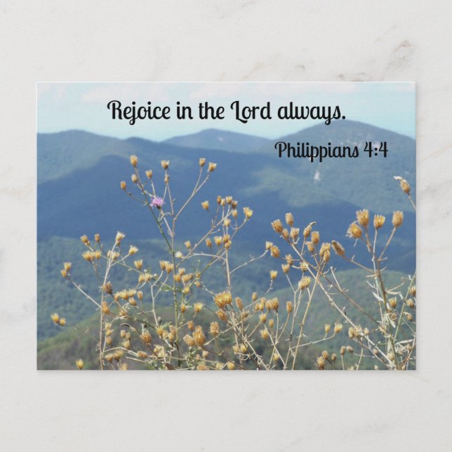 Philippinen 4:4 Freude am Herrn immer Postkarte (Vorderseite)