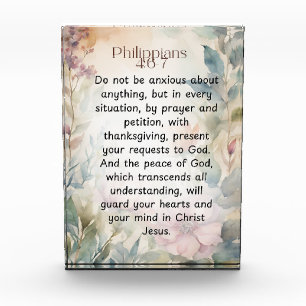 Philippinen 4:6-7 Christliche Bibelverse Wasserfar Fotoblock