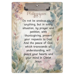 Philippinen 4:6-7 Christliche Bibelverse Wasserfar Klemmbrett