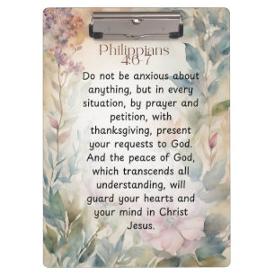 Philippinen 4:6-7 Christliche Bibelverse Wasserfar Klemmbrett