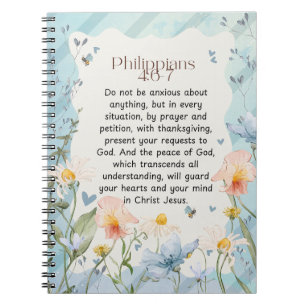 Philippinen 4:6-7 Christliche Bibelverse Wasserfar Notizblock