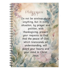 Philippinen 4:6-7 Christliche Bibelverse Wasserfar Notizblock