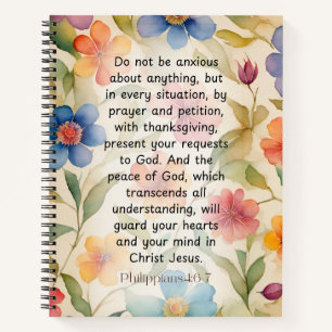 Philippinen 4:6-7 Christliche Bibelverse Wasserfar Notizbuch