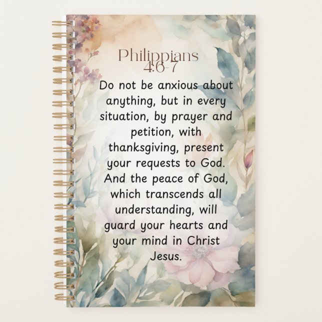 Philippinen 4:6-7 Christliche Bibelverse Wasserfar Planer (Vorderseite)