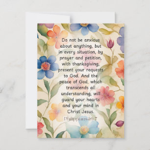 Philippinen 4:6-7 Christliche Bibelverse Wasserfar Postkarte