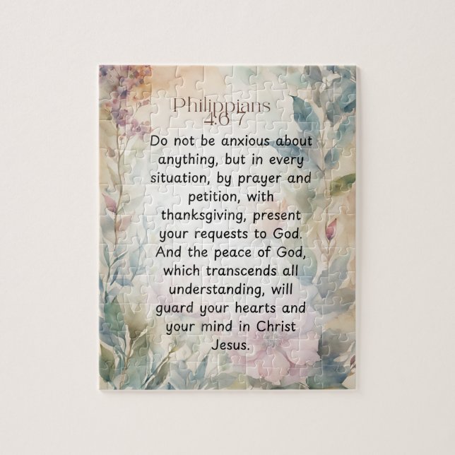 Philippinen 4:6-7 Christliche Bibelverse Wasserfar Puzzle (Vertikal)