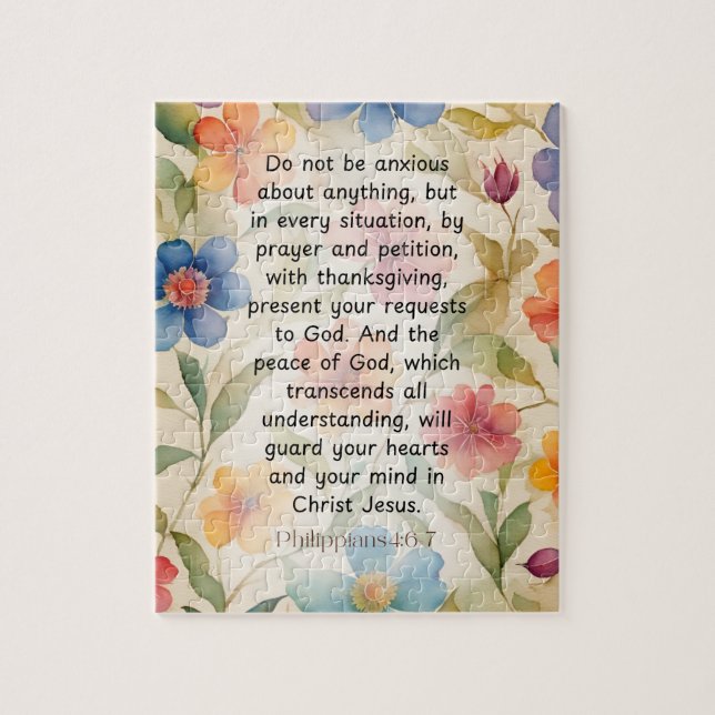 Philippinen 4:6-7 Christliche Bibelverse Wasserfar Puzzle (Vertikal)
